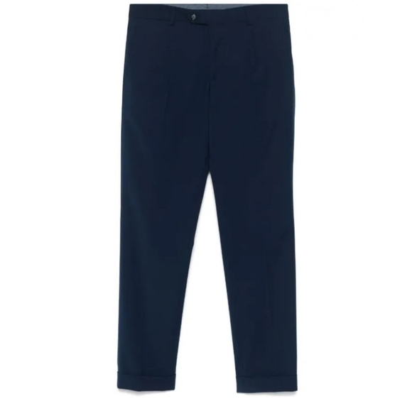 Barba Napoli Dark Navy Cuffed Dress Pants- Size 46 (ITL/FR)